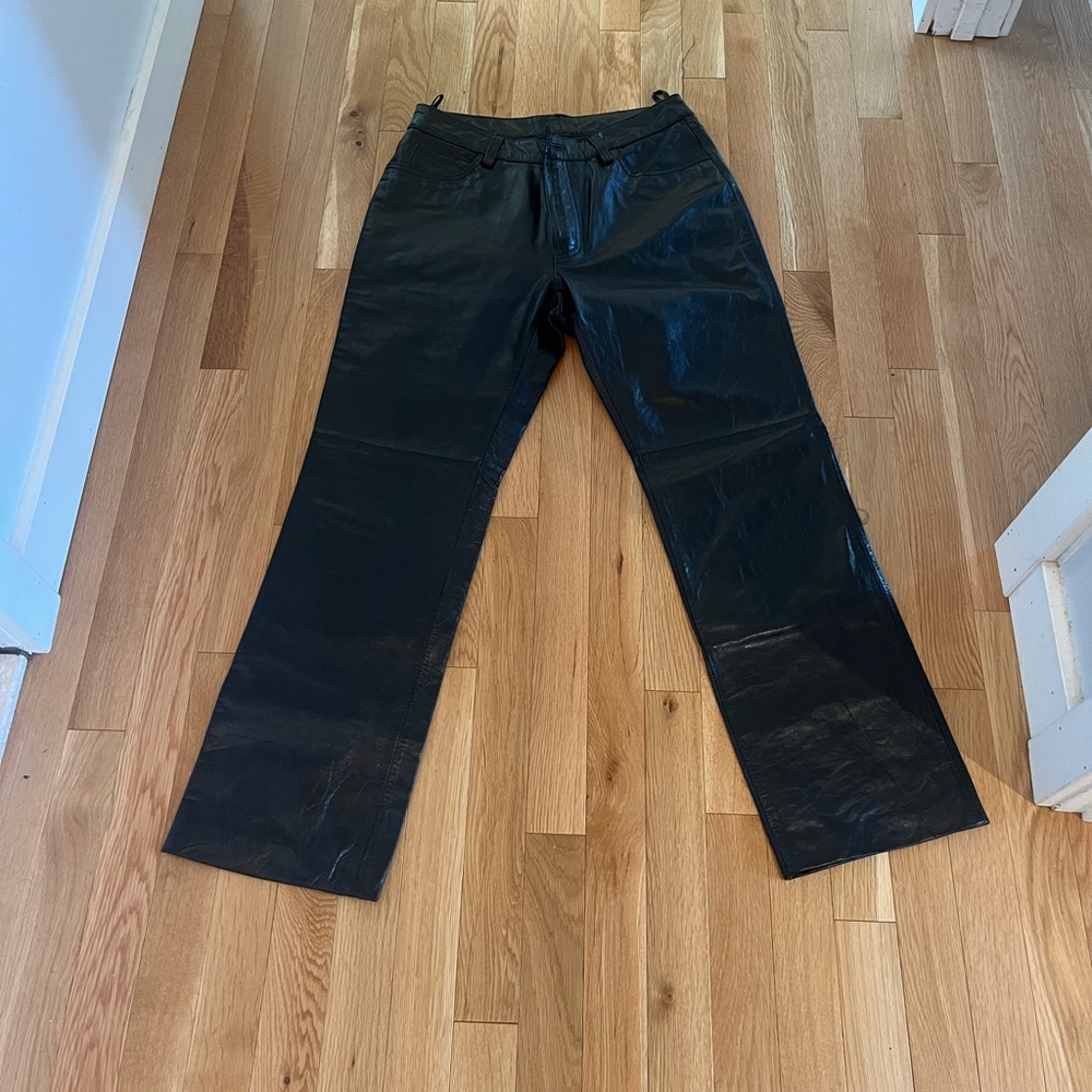 EUC Vintage GAP Black Leather Pants